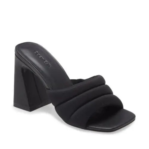 Open Edit Sheena Puff Black Heel Sandal - Picture 1 of 8